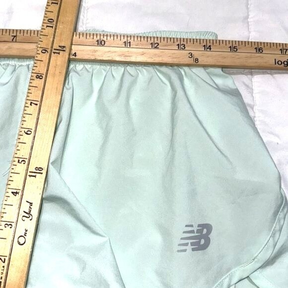 New Balance Womens Athletic Running Shorts Mint Green - Picture 2 of 8